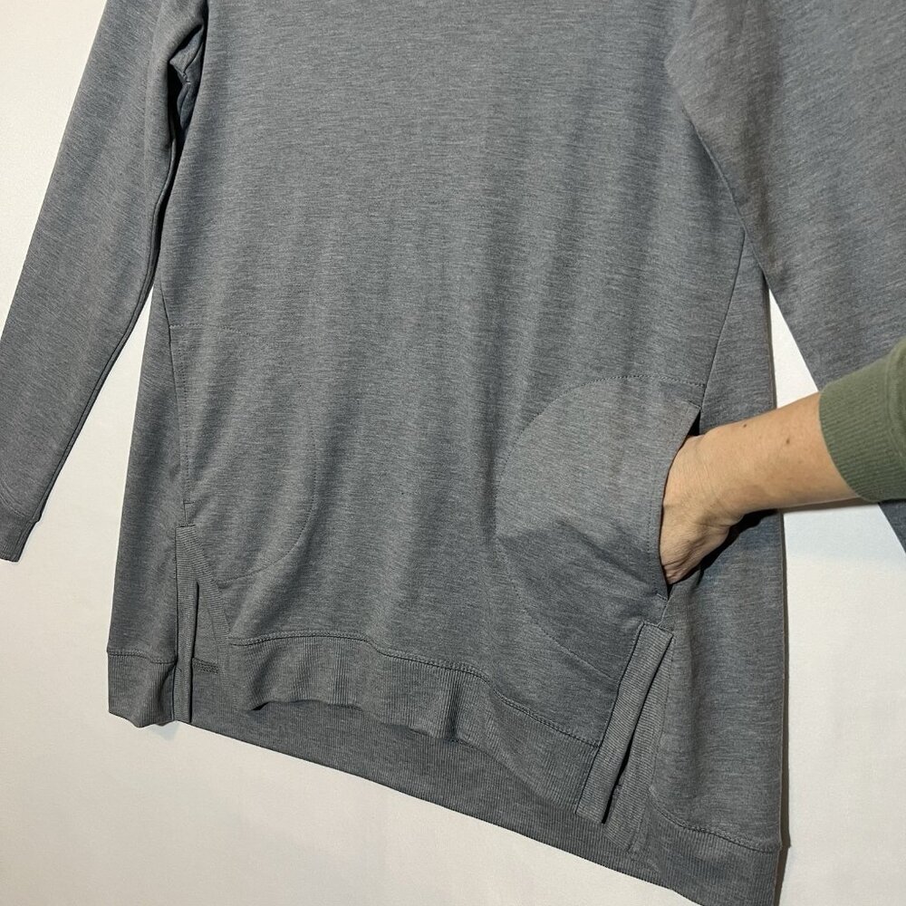 Logo Lounge Women's Top Sweatshirt Gray XS V Neck Pockets Long Sleeves Stretch - Picture 4 of 7